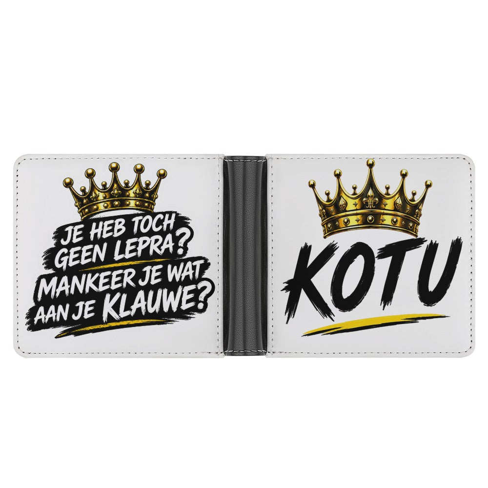 Leren portemonnee met verschillende designs aan beide zijden