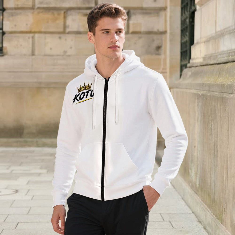 Modieuze jeugd hoodie met rits en zakken voor heren