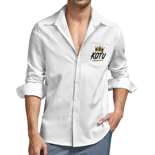 Casual fluwelen shirt met één zak en lange mouwen