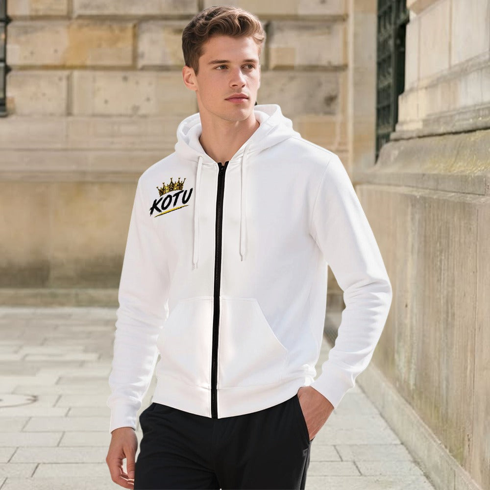 Modieuze jeugd hoodie met rits en zakken voor heren