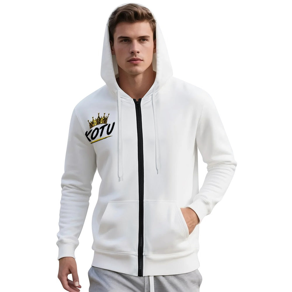 Modieuze jeugd hoodie met rits en zakken voor heren