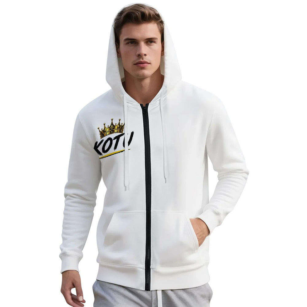 Modieuze jeugd hoodie met rits en zakken voor heren