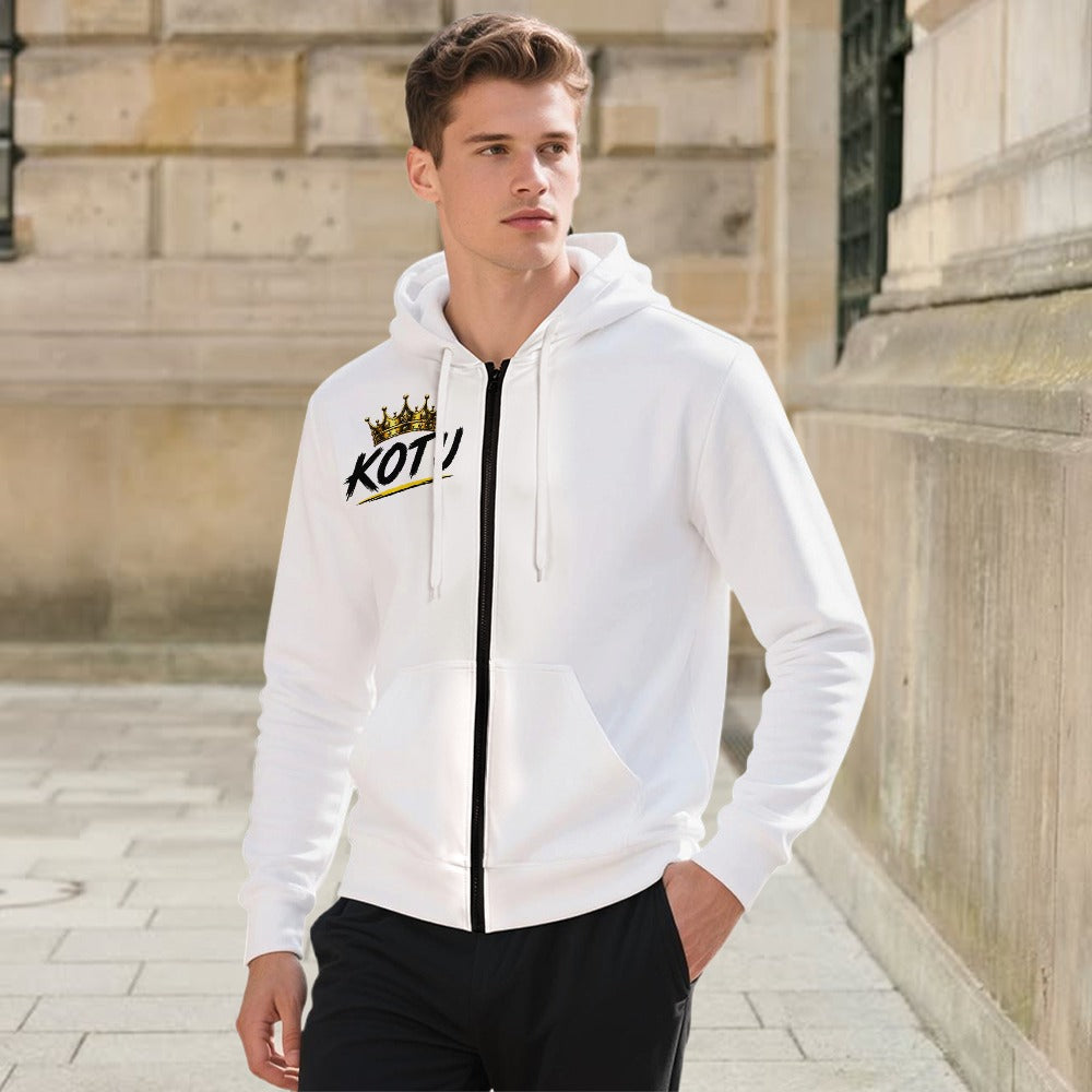 Modieuze jeugd hoodie met rits en zakken voor heren