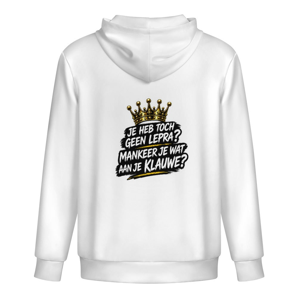 Modieuze jeugd hoodie met rits en zakken voor heren