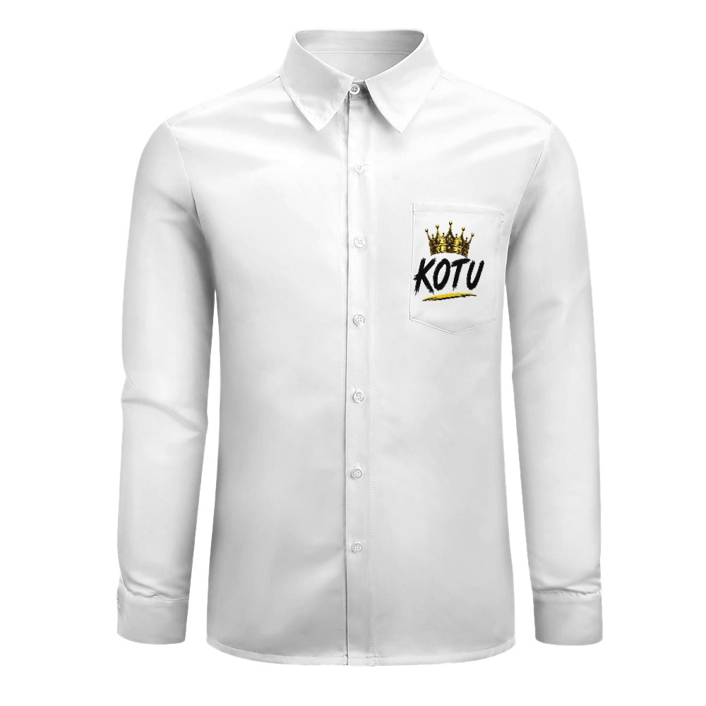 Casual fluwelen shirt met één zak en lange mouwen