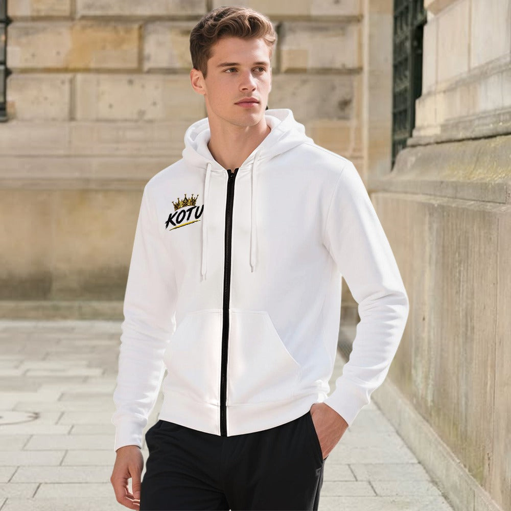 Modieuze jeugd hoodie met rits en zakken voor heren
