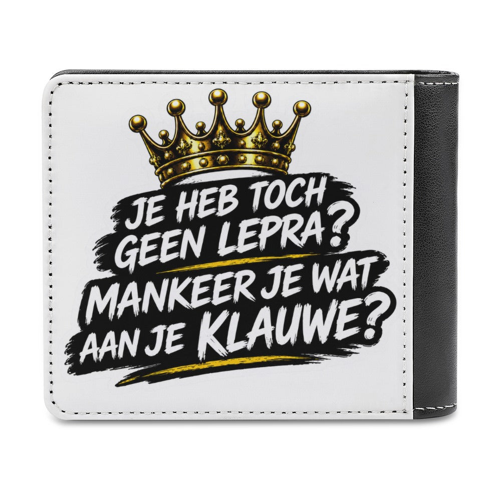 Leren portemonnee met verschillende designs aan beide zijden