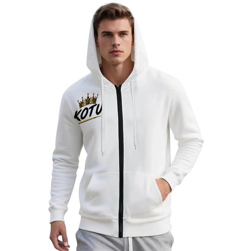 Modieuze jeugd hoodie met rits en zakken voor heren